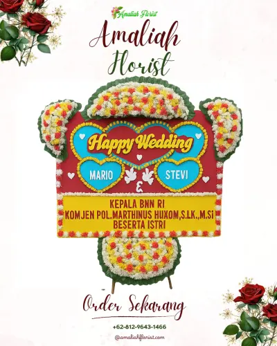 Karangan Papan Bunga Pernikahan di Singkup